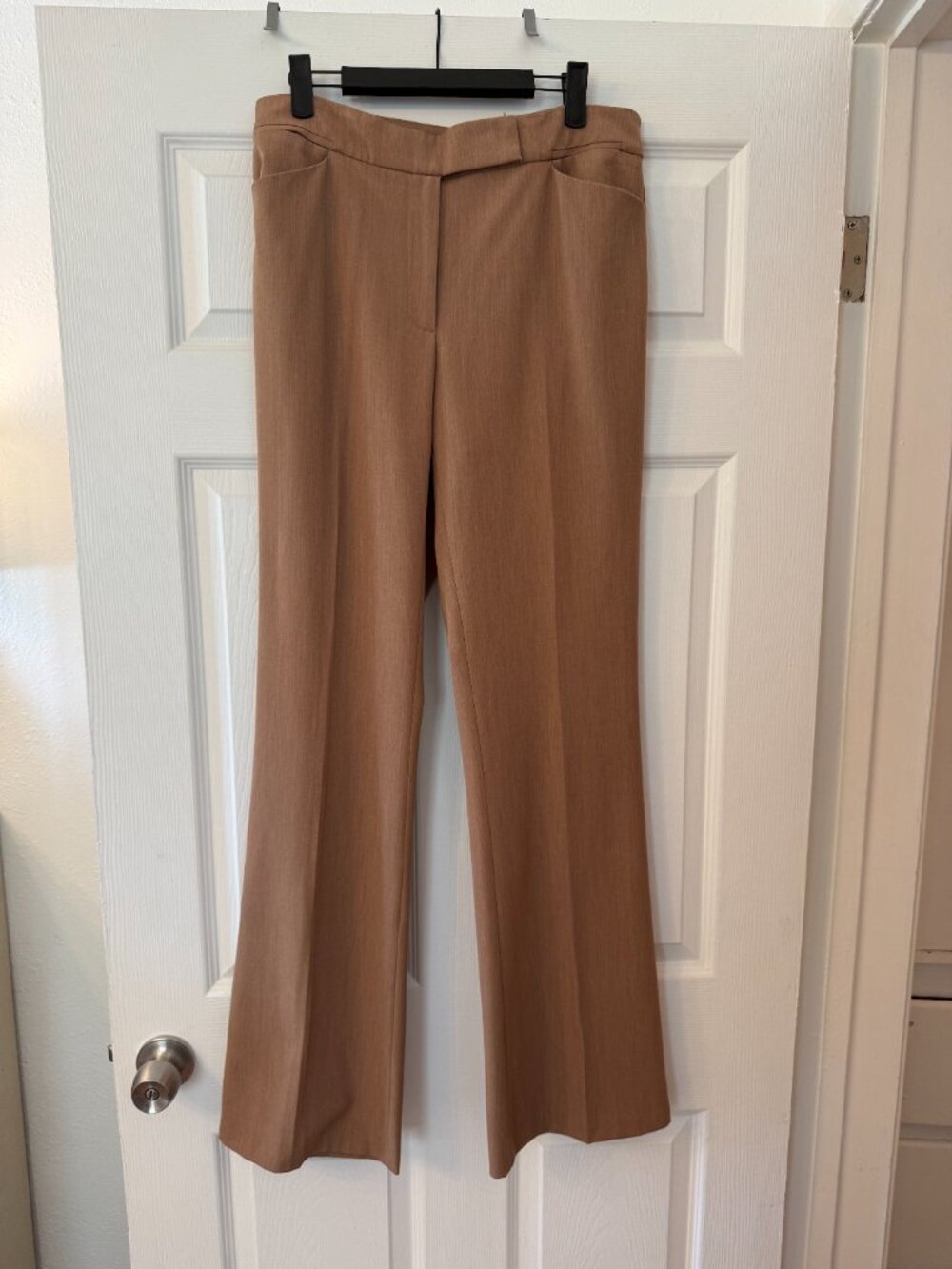 White House Black Market dark tan bootcut trousers / size 8.